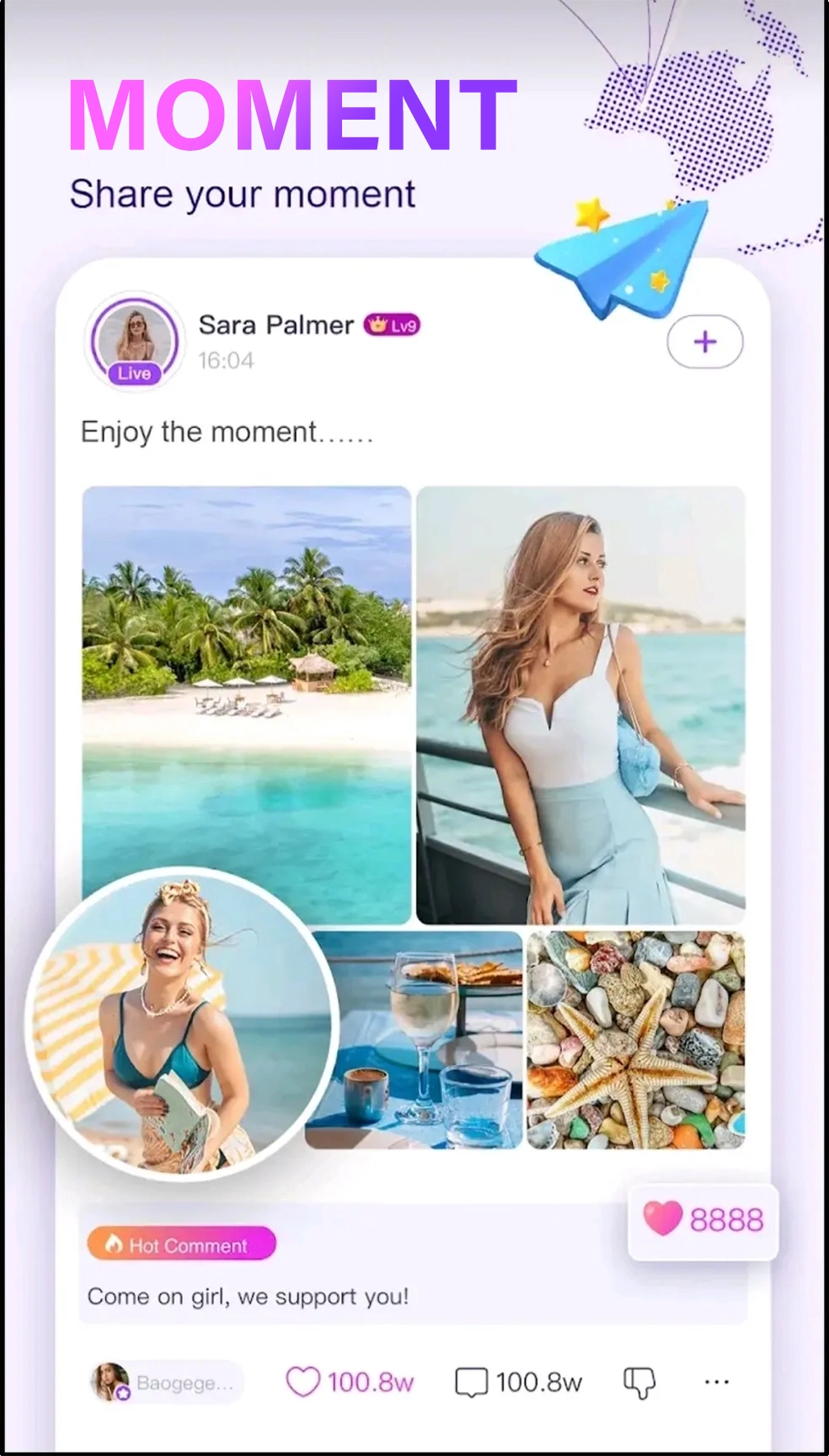 Chamet Moment : Chamet is a social app that enables users to share priceless moments through photos and videos, fostering real-time connections and meaningful interactions with others